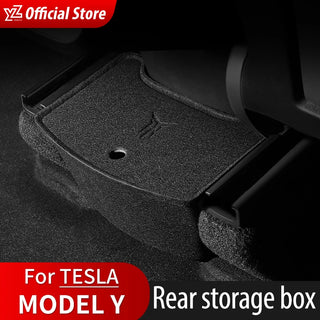 YZ For Tesla Model 3 Model Y Rear Center Console Organizer Tray Flocking For Tesla Model3 Storage Box ModelY Case Accessories
