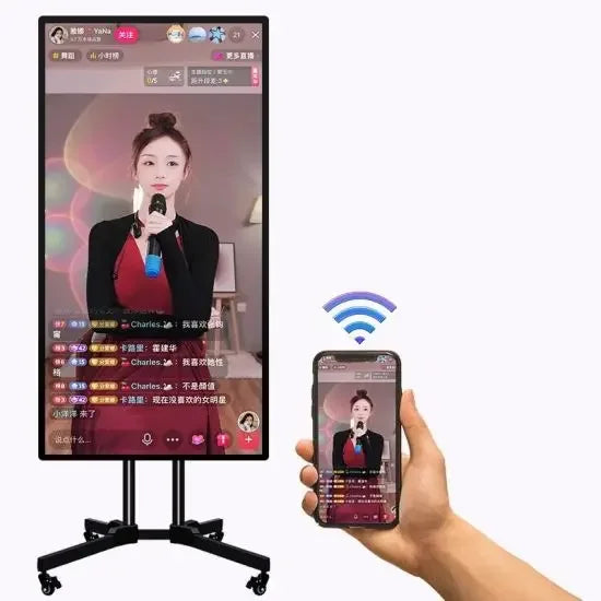 Live Broadcast Screen 32 43 49 55 Inch Video Display Streaming Device Machine Online Smart Interactive Tiktok