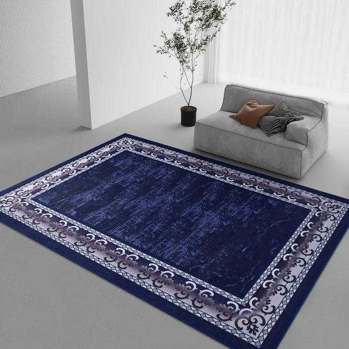 Rug Modern Bordered 4x6 Area Rug for Living Room Office, Dining Room Rug, Bedroom Carpet, Luxury Rubber Backing (Non-Slip)