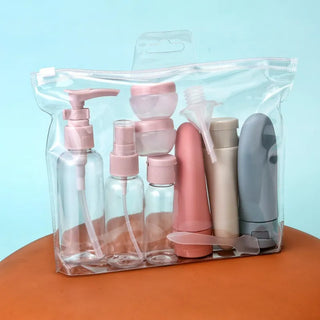 11PCS Travel Refillable Bottle Set 50ml 80ml 10g Nordic Style Empty Container Portable Cosmetic Lotion Toner Spray Shampoo Cream