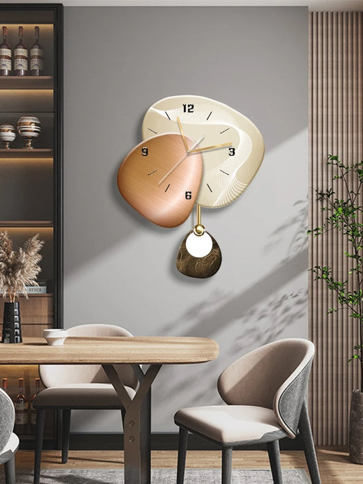 Home decorations Shi Lai Yun Zhun (Lucky Dumplings) clock background wall light glowing clock wall lamp mute wall clock mural