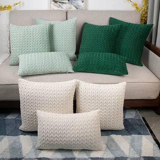Solid Crochet Pillow Cases Nordic Velvet Weaving Body Pillow Cover 50*50cm Sofa Cushion Cover Decorative Pillows for Living Room