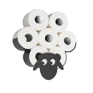 Sheep Tissue Holder Creative Bathroom Attachment Cute Shelf Household Perforation-free Roll Paper Wall Hanging Toilet Paper Box