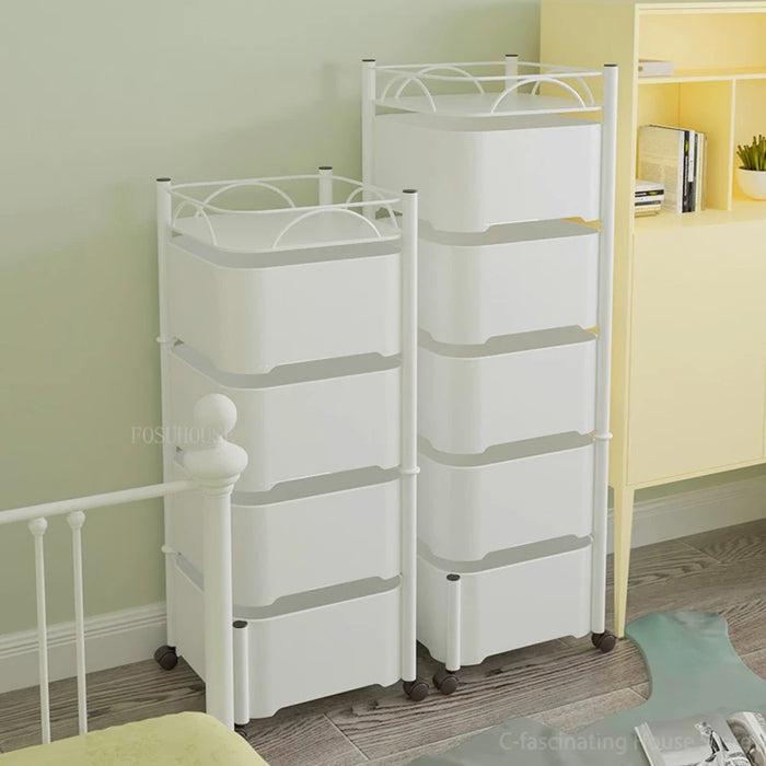 Modern Trolley Shelf for Kitchen Furniture Floor Multi-layer Snack Fruit Storage Shelf Household Storage Rack Kitchen Basket