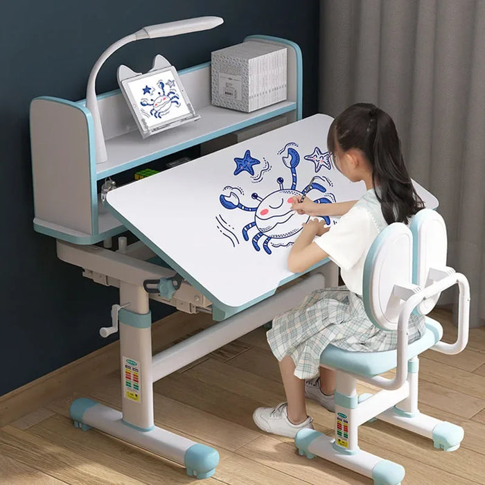 Childrens Kids Table Computer Plastic Minimalist Side Table Adjustable Study Drawers Infantil E Cadeirinha Home Furniture