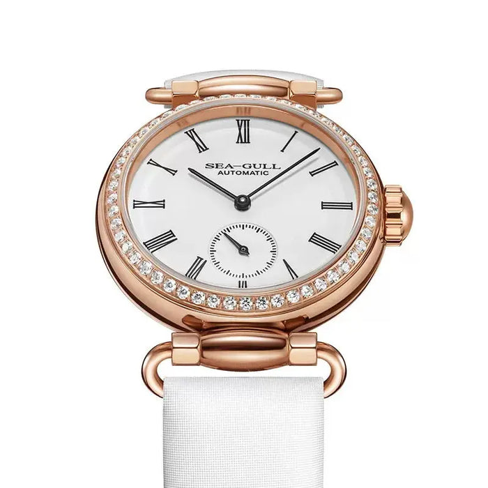 Seagull Women Watches Simple Roman Calendar Women's Mechanical Watch Fashion Leather Belt Ladies Clock 813.11.6065L