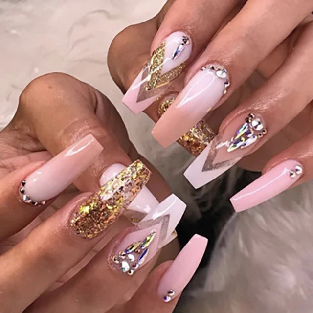 Custom Design Decorative Patch Nails Young Lady Acrylic Nails Long Ballerina Supplier