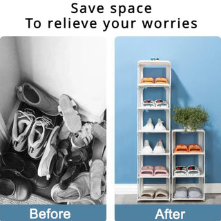 Shoe Rack Storage Organizer Simple Multi-Layer Living Room Vertical Shoes Rack Sneakers Cabinets Removable Household Furniture
