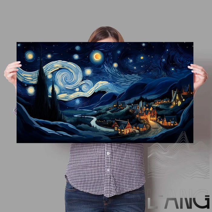 Homage to the master Van Gogh Starry Night canvas painting oil painting art abstract wall art living room decoration Home decor