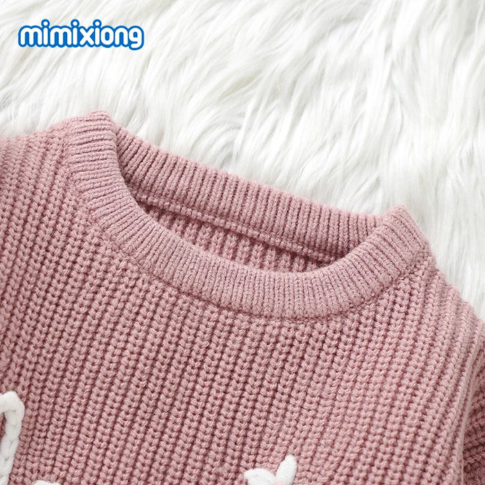 Baby Girls Sweater Knitted Newborn Boys Casual Crew Neck Long Sleeve Pullovers Jumpers Spring Autumn Infant Unisex Knitwear 1-3Y