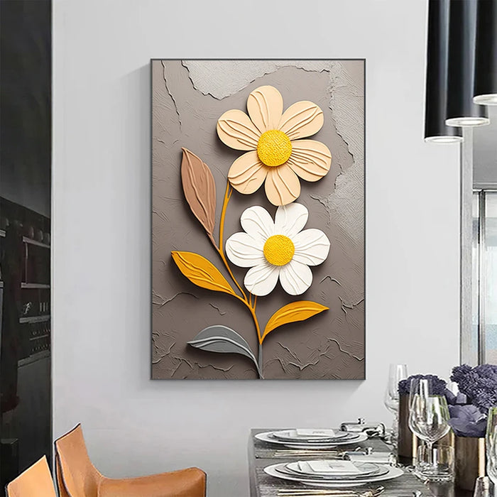 Abstract 3D Flowers Leaf Posters Plants Painting Wall Art Pictures for Living Room Bedroom Nordic Cuadro Home Decor No Frame