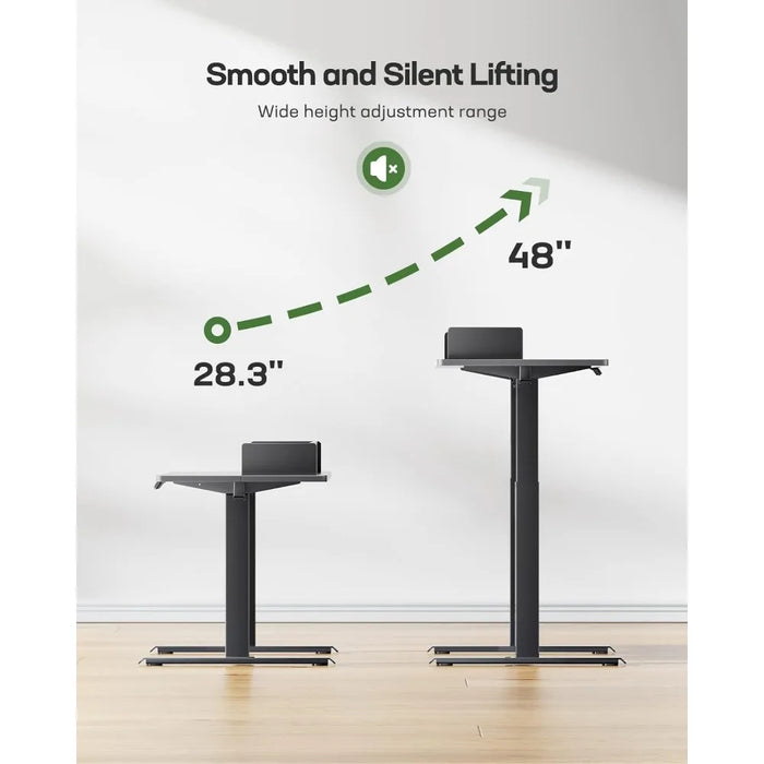 Standing Desk with Double Drawers, 48x24 Inches Height Adjustable Desk with Storage Shelf,Sit Stand Desk with 4 Memory P