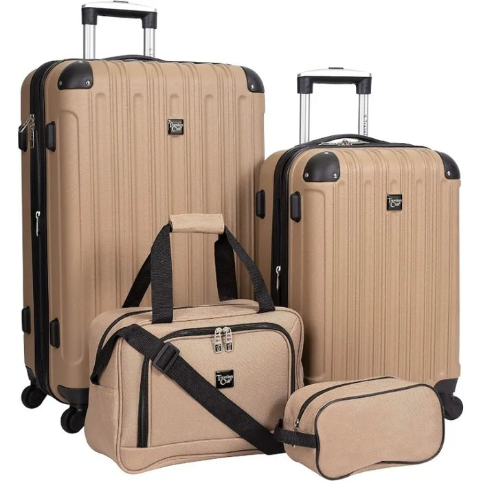 Travelers Club Expandable Midtown Hardside 4-Piece Luggage Travel Set, Rose Gold