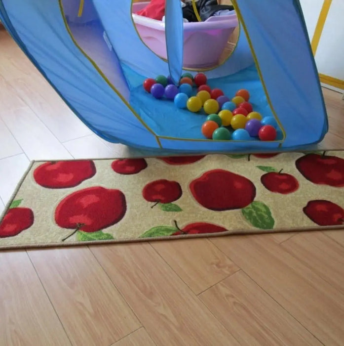 Kitchen Rugs,Apple Mats, Red Machine Washable Kitchen Rugs and Mats,Non-Slip Absorbent Kitchen Rug Runner,Rubber Back Carpet