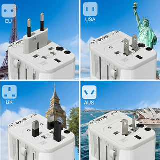 TESSAN Universal Travel Adapter International All-in-one Travel Charger with USB & Type C Wall Charger for US EU UK AUS Travel