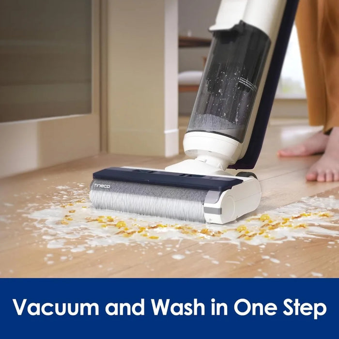 Dry and wet vacuum cordless floor cleaning machine, one-step cleaning of hard floors, automatic self-cleaning, cordless design