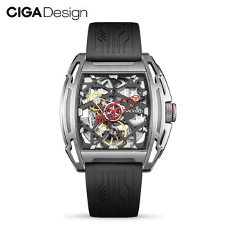 CIGA Design Z Series Automaitc Movement Men Watch Tonneau Luminous Skeleton Mechanical Wristwatch Male Fashion Casual Timepiece