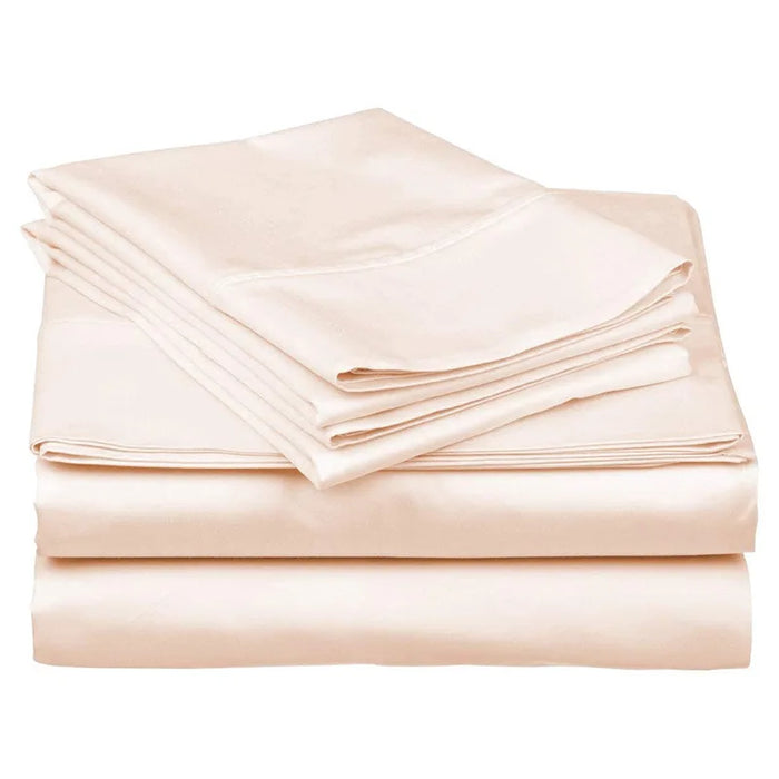 3 PC Set Flat Sheet Pillowcases 100% Egyptian Cotton 600 TC Ivory White Blue Pink Colors  Customize