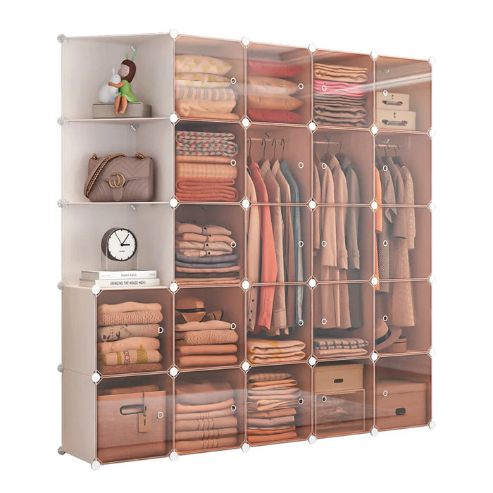 Simple wardrobe, home bedroom, assembly, transparent door, dormitory cloth wardrobe, children's storage cabinet