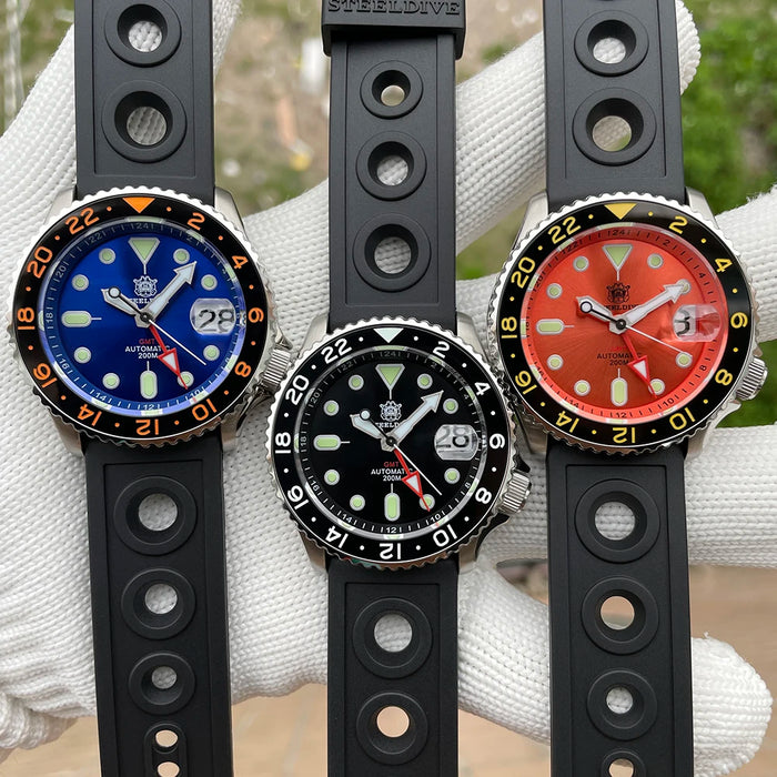 SD1994 STEELDIVE Brand 42MM GMT Mechanical NH34 Movement 200M Waterproof Ceramic Bezel Insert Sapphire Glass Dive Watch Reloj