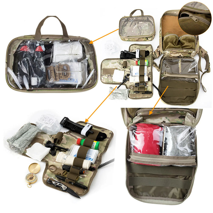 MT All Purpose EMT Individual First Aid Kits (IFAK) Backpack System, for Home or Outdoor Survival Emergency