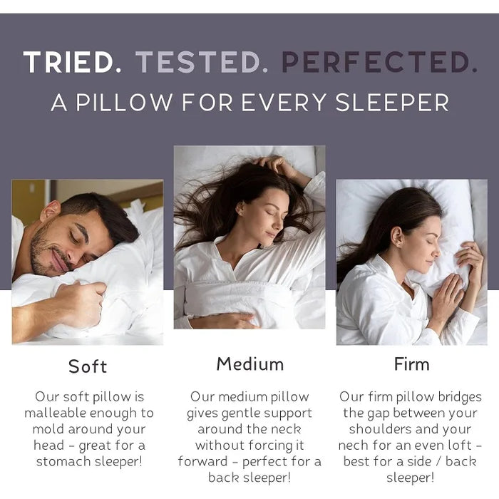 Cloud Natural Canadian White Down Luxury Sleeping Pillow - 625 Fill Power, 500 Thread Count Cotton Shell, Made in Canada