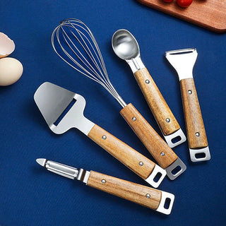 Stainless Steel Peeler Kitchen Gadget Set Kitchen Tools Cheese Spatula Can Opener Melon and Fruit Grater Egg Beater Combination