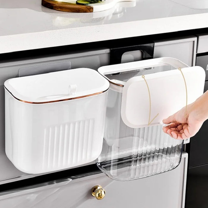 8/11L Bathroom Trash Can Wall Mounted Hanging Trash Bin With Lid Garbage Bin for Kitchen Bathroom Waterproof Narrow Rubbish Bin