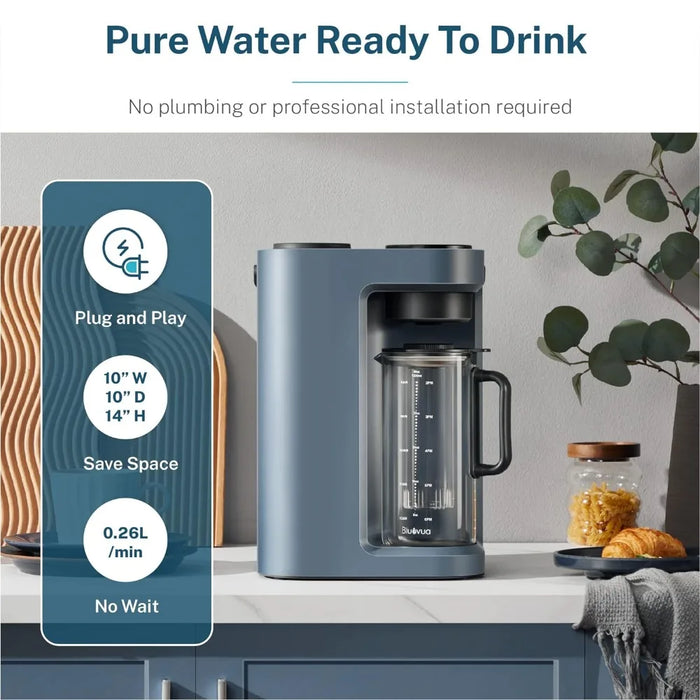 Table top reverse osmosis water filtration system, 5-level purification, 3:1 pure drainage, portable water purifier