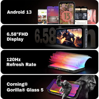 Ulefone Power Armor 18 Ultra 5G Rugged Phone 512GB ROM +24GB RAM Android 13 6.58" 120Hz Smartphone 108MP Camera,9600 mAh 66W NFC