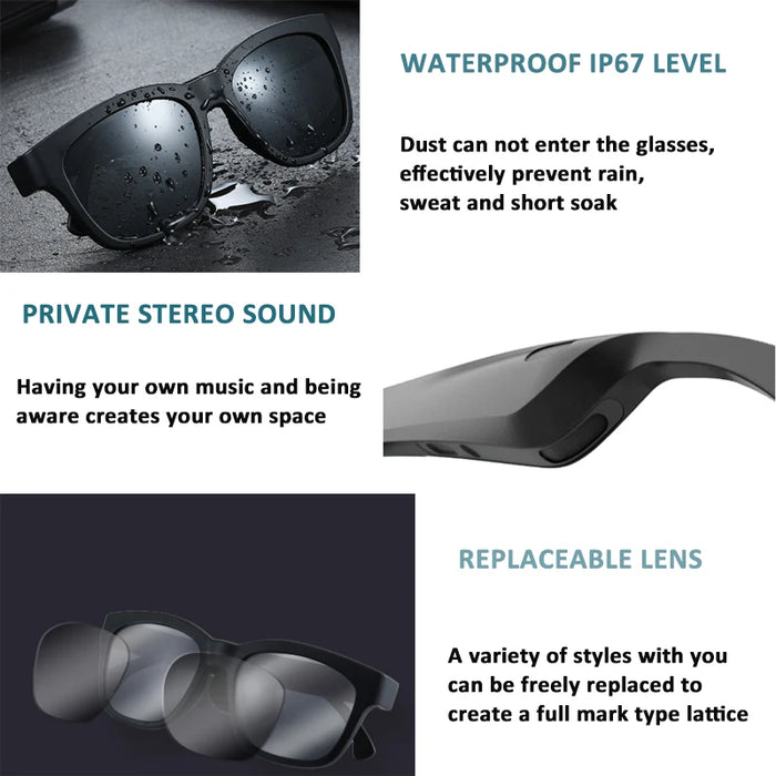 2020 New Design bluetooths Glasses smart Hearing Aid Wireless Smart Bluetooths Stereo Audio Lady Glasses