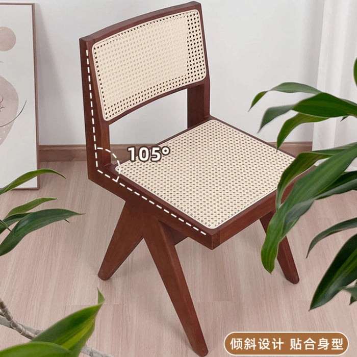 Wooden Vanity Dining Chairs Nordic Rattan Modern Ergonomic Dining Chairs Living Room Desk Stuhl Silla Comedor Kitchen Furniture