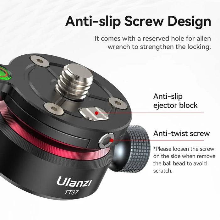 Ulanzi TT37 Mini Leveling Base Quick Precise Adjustable Leveling Base  ±8° Tiltable Leveling Base Mount