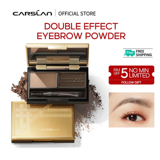 CARSLAN 2 Colors Eyebrow Powder Palette Waterproof Longwearing Eye Brow Enhancers Eye Brows Shadow With Cosmetic Brush Mirror