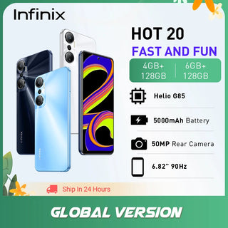 Infinix HOT 20 Smartphone 6.82inch 90HZ Screen Helio G85 Mobile Phone 50MP Rear Camera 5000mAh Battery