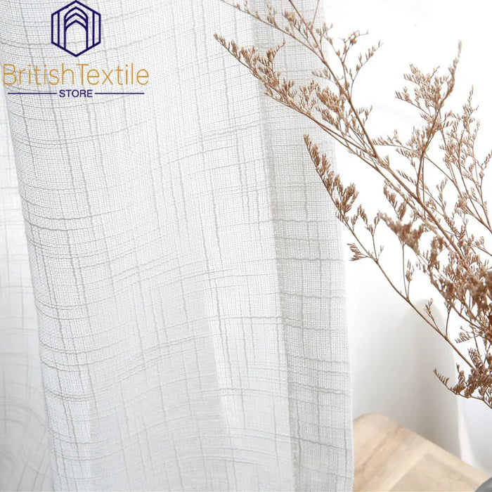 Japanese Sample Curtains for Living Dining Room Bedroom Room Hotel Wooden White Tulle Window Famous Linen Versatile Custom