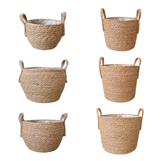 Grass Woven Planter Basket Planter House Plant Pots for Indoor and Outdoor Plants with Handles for Flower Pots Cover Room Decor