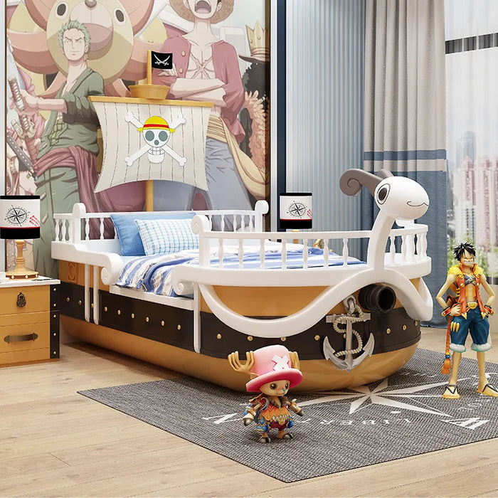 Children's Furniture Creative solid Wood Creative Sea Thief King Boy and Girl bed Merry ship bed nautical youth single bed