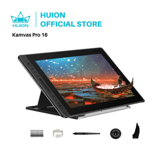 Huion Kamvas Pro 16 Drawing Pen Tablet 15.6 Inch 120% sRGB Digital Graphic Tablet Pen Display Monitor with Tilt Function