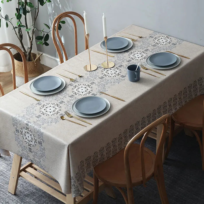 Tablecloth Waterproof Anti-scalding PVC Coffee Table Mat Household Thickened Tablecloth Wash Free Oil Proof Tablecover