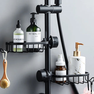 Aluminum Faucet Bathroom Shelf Adjustable Shower Storage Basket Kitchen Organizer For Shampoo Soap Sponge Storage Rack