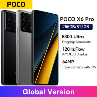 POCO X6 Pro 5G Global Version Smartphone Dimensity 8300-Ultra 6.67" 1.5K Flow AMOLED DotDisplay 64MP camera 67W turbo charging