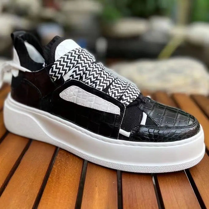 BATMO 2023 new arrival Fashion crocodile skin causal shoes men,male Genuine leather sneakers pdd160