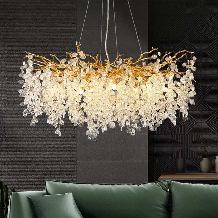 Modern Luxury Gold Crystal Chandelier Lighting Led Chandeliers Light Fixture for Living Room Bar Hotel Hall Hanging Lamp