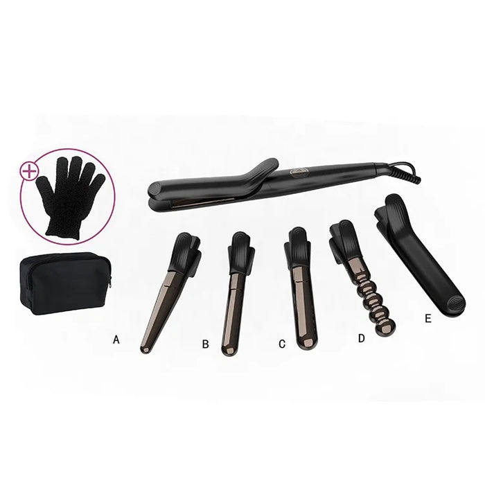 2024 New Attemperation White Curling Iron Multi-styler Hair Curler Set With Five Accessories