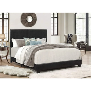 California King Black Upholstered Panel Bed,Batch Bed Frame