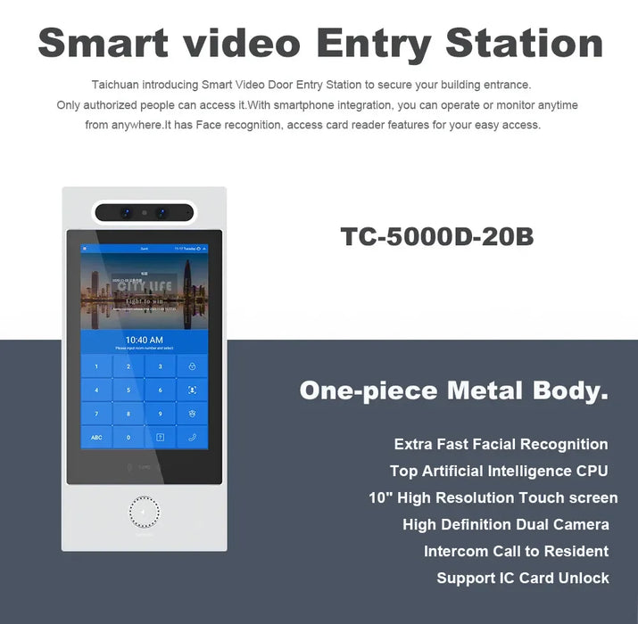 SIP door machine 10 inch 4G outdoor panel supports face recognition unlock LTE GSM video door phone POE apartment access control