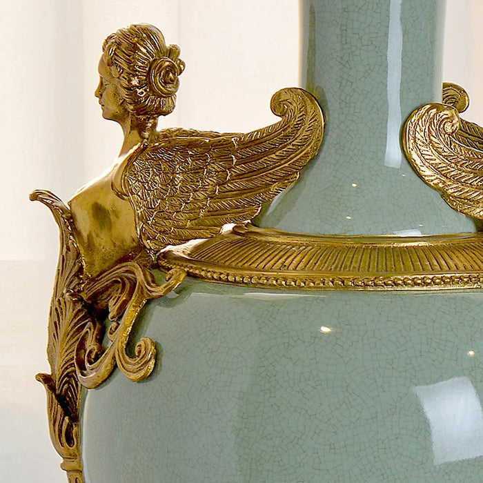 Neoclassical ceramics with large copper vases, handicrafts, home decoration, luxury ornaments