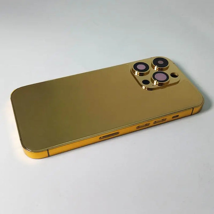 Electroplate plated real gold Luxury frame can accept custom logo for iPhone