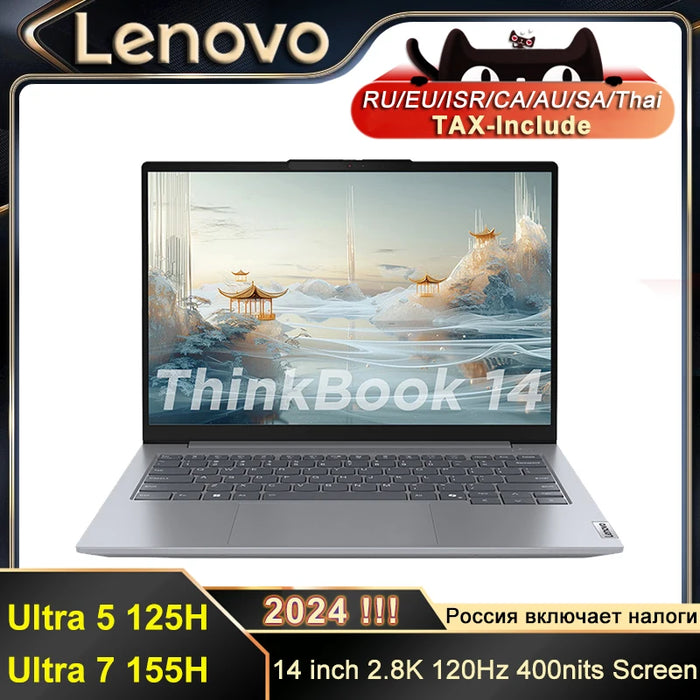 Lenovo ThinkBook 14 2024 Laptop Ultra 7 155H Ultra 5 125H Intel Arc Graphics 16GB RAM 1TB SSD 14 inch 2.8K 120Hz 400nit Computer